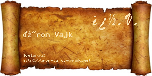 Áron Vajk névjegykártya